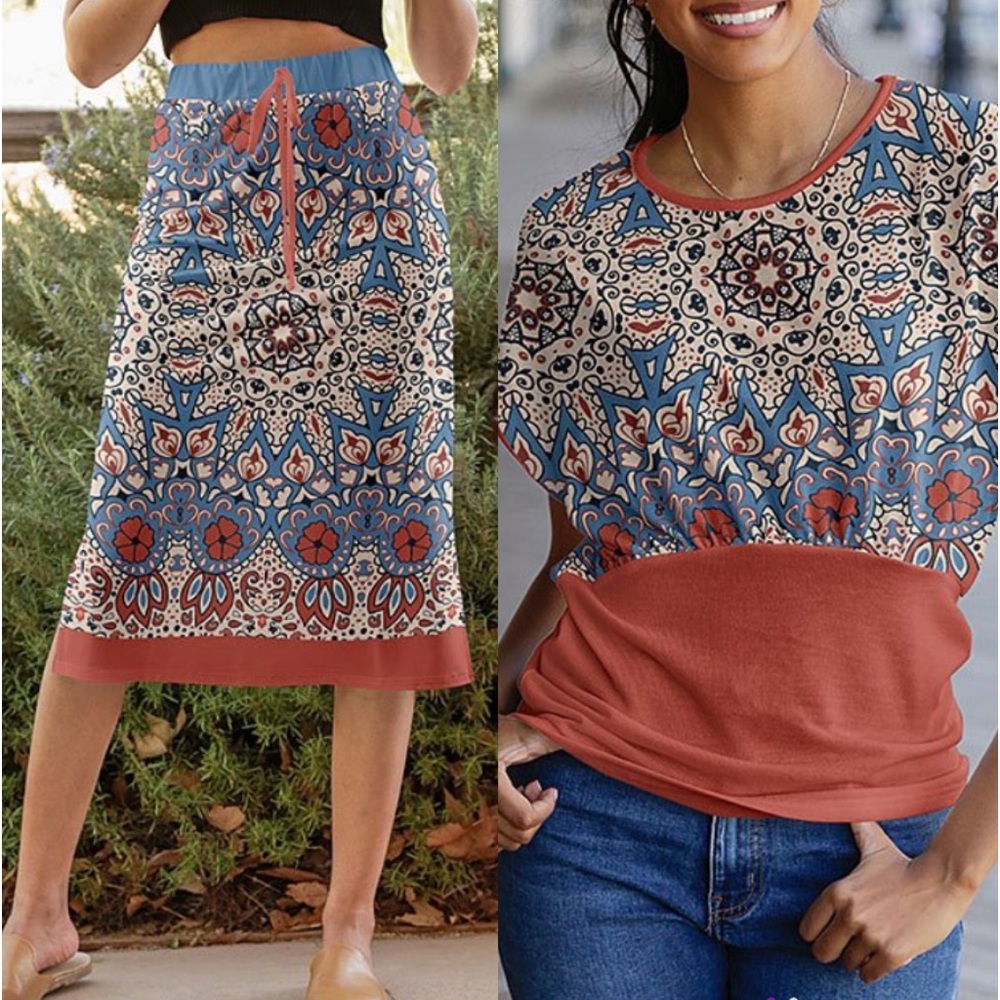 NWOT Fun top and matching skirt size M